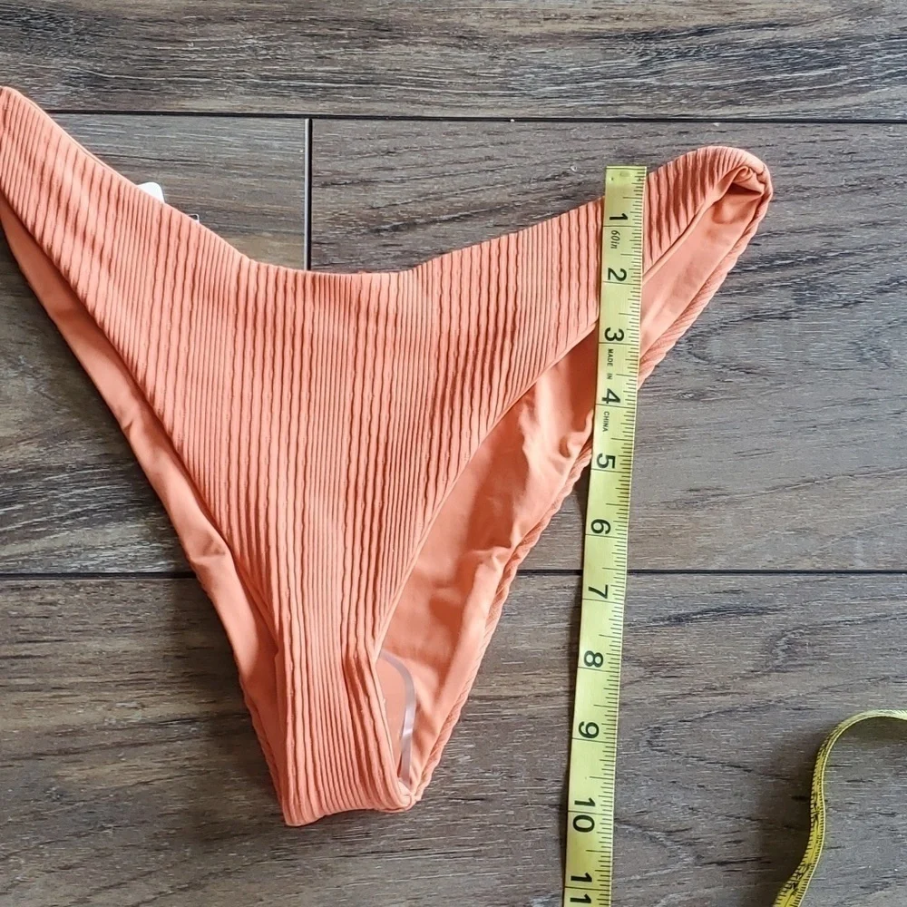 NWT L Space Womens Cabana Ribbed Bottom Bit Swim Swimwear sz L